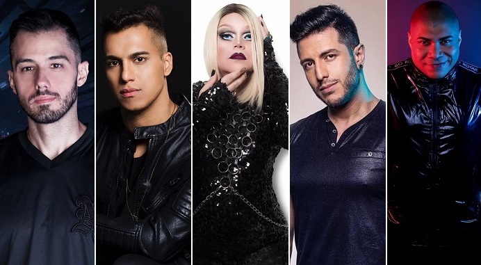 DJs que mais fizeram sucesso no Top 30 Gay Brasil em 2019: Allan Natal, Filipe Guerra, Las Bibas from Vizcaya, Tommy Love e VMC