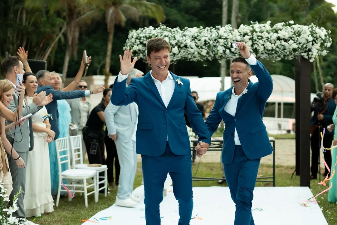 Casamento gay: repórter Felipe Suhre se casa com Erick Andrade