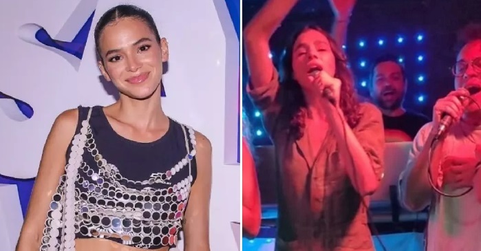 Bruna Marquesine canta em karaokê de bar gay de Brasília, o Velvet Pub