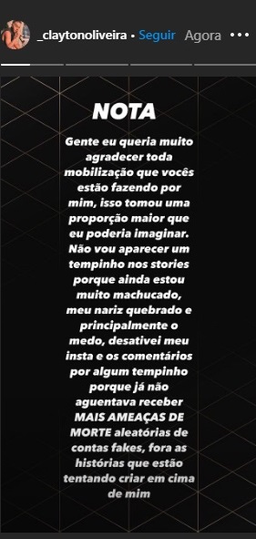 Clayton Oliveira: gay amazonense sofre agressão e alega homofobia