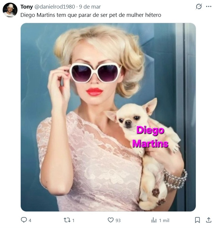 Diego Martins critica gays