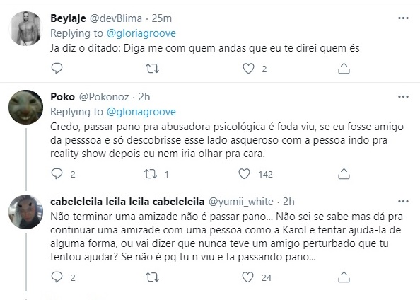 Gloria Groove passa pano pra Karol Conká