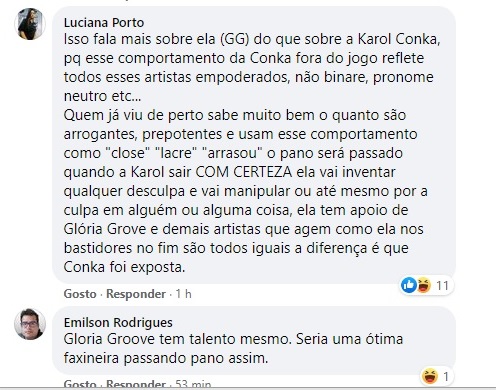 Gloria Groove passa pano pra Karol Conká