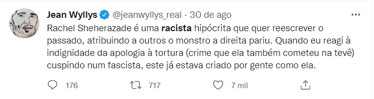 jean wyllys rachel sheherazade racista