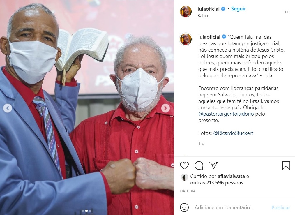 Lula recebe homofóbico Pastor Isidorio