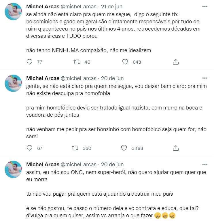 Michel Arcas no Twitter