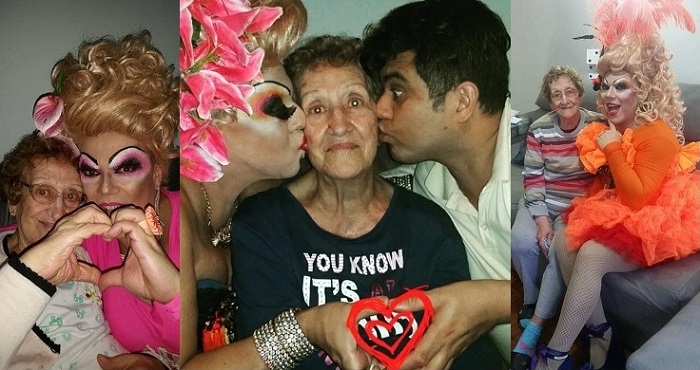 Tchaka, drag queen, com a mãe, Dona Branquinha, e o marido, Carlito