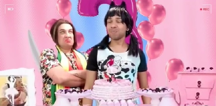 Valenttini: drag queen faz versão gay do vídeo do aniversário das irmãs