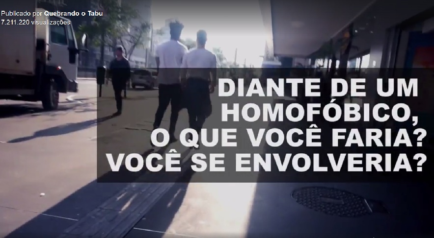Incrível: vídeo mostra como pessoas reagem à homofobia em SP